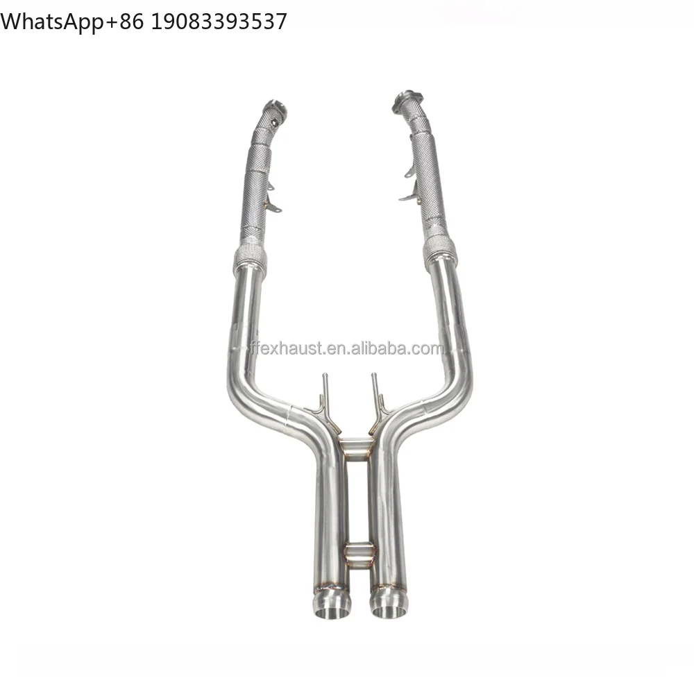 

High Flow Performance Downpipe for Mercedes Benz S320 S400 S450 S500 S550 S600 S63 W222 With Heat Shield Racing Downpipes