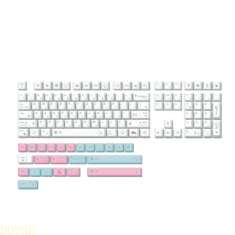

D08B 132 Pieces PBT Keycap XDA Profile DYE-SUB Keycap For Cherry MX Switch Mechanical Keyboard GK61 SK61 TKL87 108 Keycaps