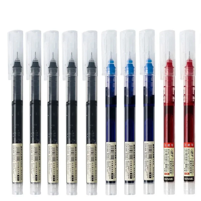 6-12Pcs/set Quick-drying 0.5mm Roller Pen Black/Red/blue And Colors ink Straight Gel Pen For School Office Writing Stationery