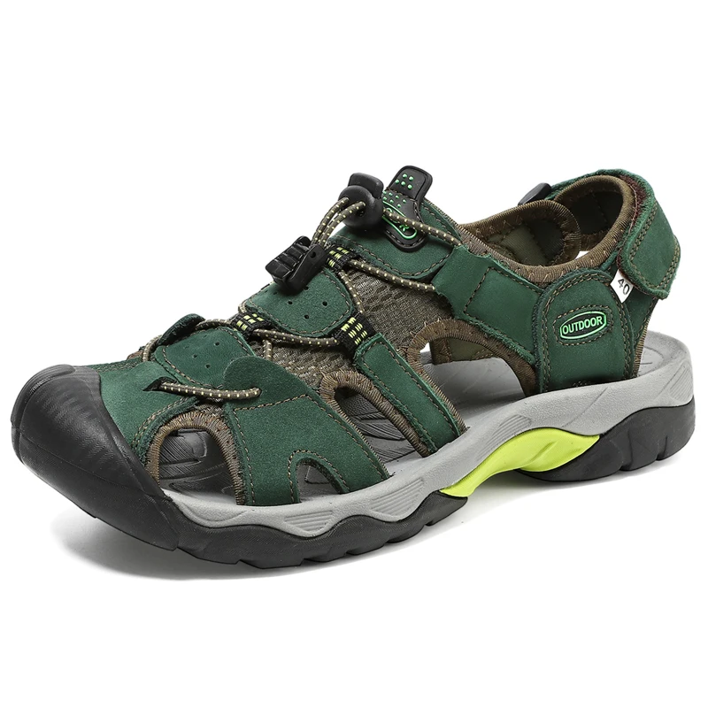 

Мужские сандалии больших размеров 38-48, повседневная мужская пляжная обувь, кожаные сандалии, дышащая летняя обувь для улицы, повседневные кроссовки для мужчин