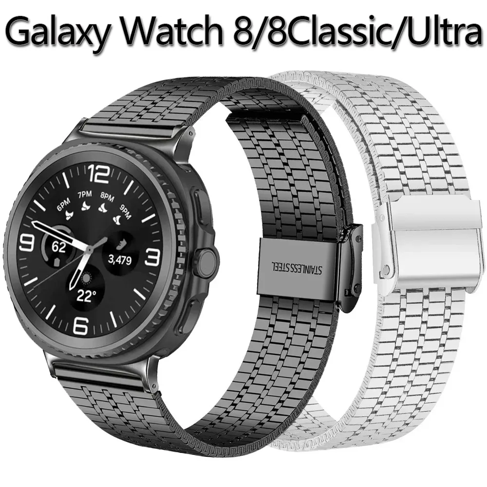 

Поп-ремешок из нержавеющей стали для Samsung Galaxy Watch Ultra 2025 47 мм, металлический ремешок для Galaxy Watch 8, 40 мм, 44 мм, 8 классических браслетов 46 мм