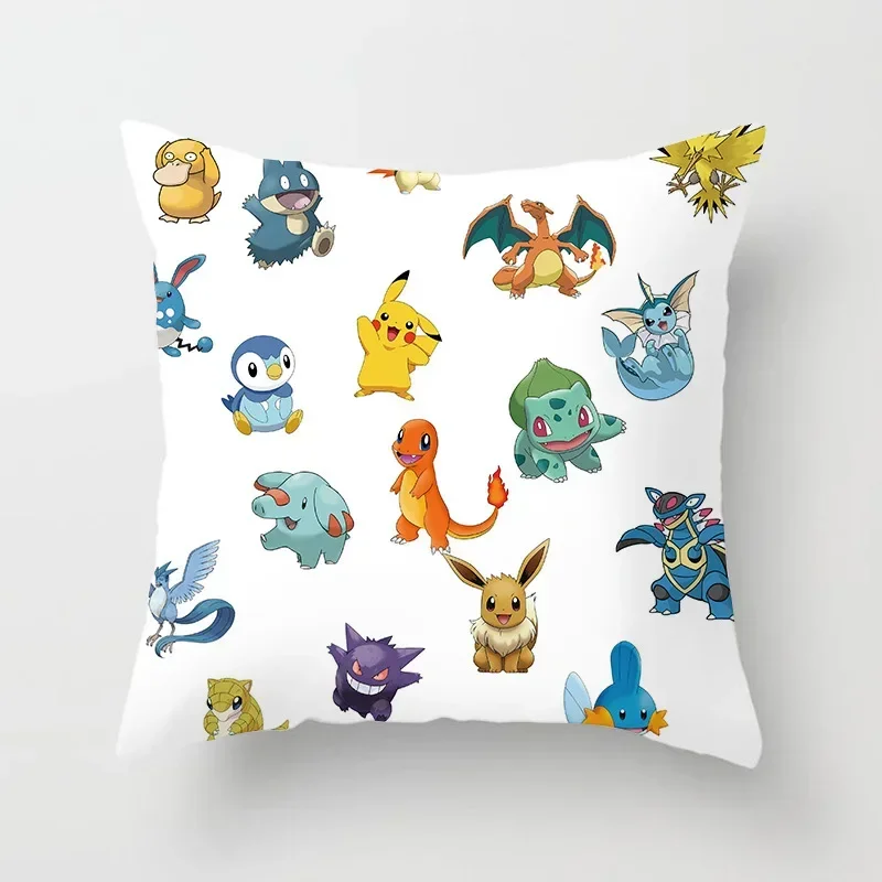 Anime Pokemon Pikachu Kissenbezüge Deko-Spielzeug für Zuhause Büro Sofa Cartoon Charizard Actionfigur Quadratische Kissenhüllen Spielzeug Geschenk