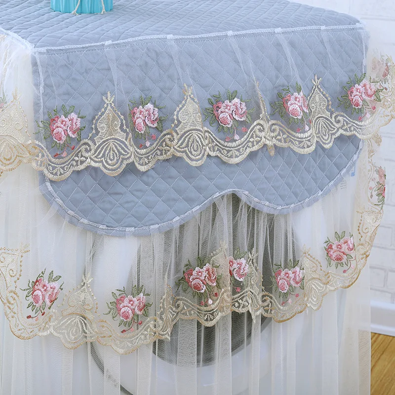 Lace Dust Proof Protector Floral Style Home Decor Washing Machine Cover 4 Colors Washable 60*60*85cm Decoration