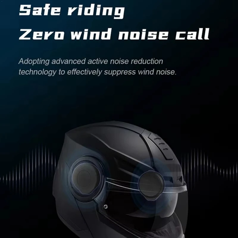 Motorcycle Helmet Bluetooth Headset, Sking Earphone, Noise Cancellation Stereo Music Automatic Answering, High Sound