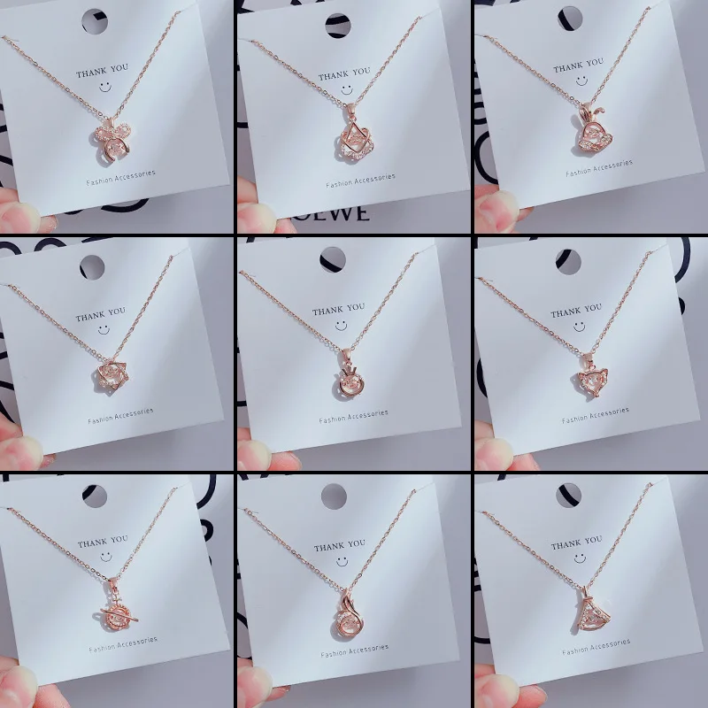 

Women Key Pentagram Star Pendant Necklace Rose Gold Titanium Steel Tarnish-Resistant Trendy Jewelry Accessories