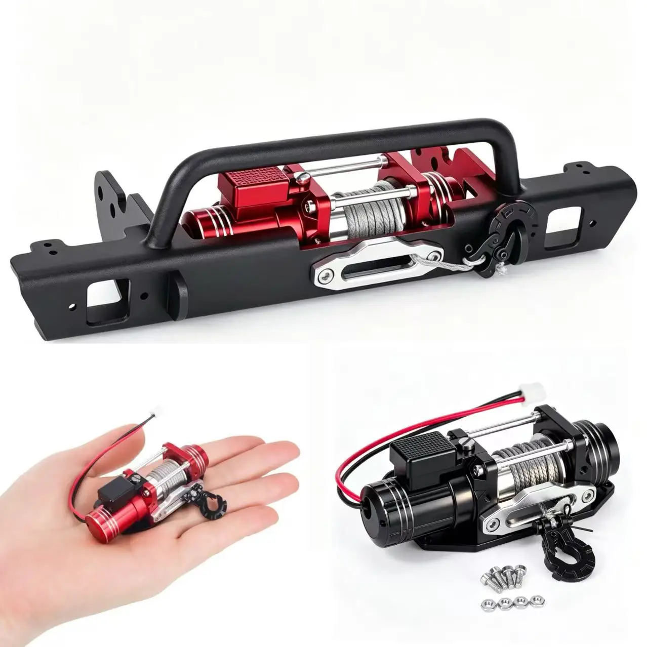 1/10 RC Crawler Metall-Elektrowinde Simulierte Mini-Winde Upgrade-Zubehör für TRX4 SCX10 Defender D90 D110 TRX6 VS4-10 RC4WD