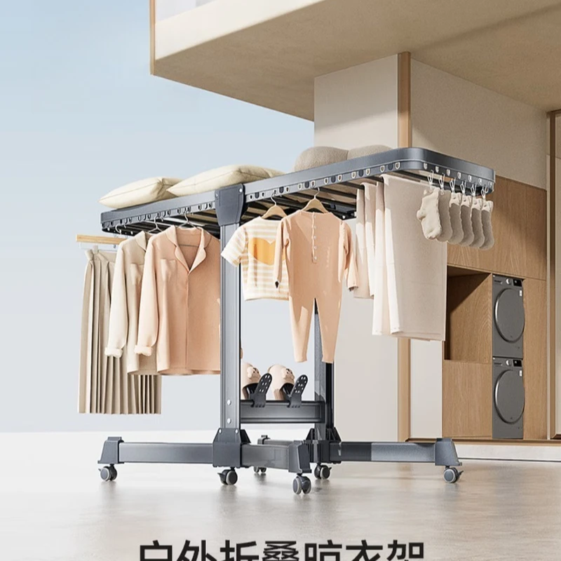 drying rack airfoil simple indoor hanger thickened aluminum hanger hanger, upgraded pulley