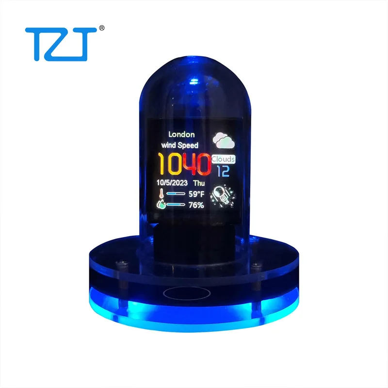 

TZT GHG01 Pseudo Glow Tube Clock Alarm Clock Desktop Ornament Supports Automatic Updates via Wifi