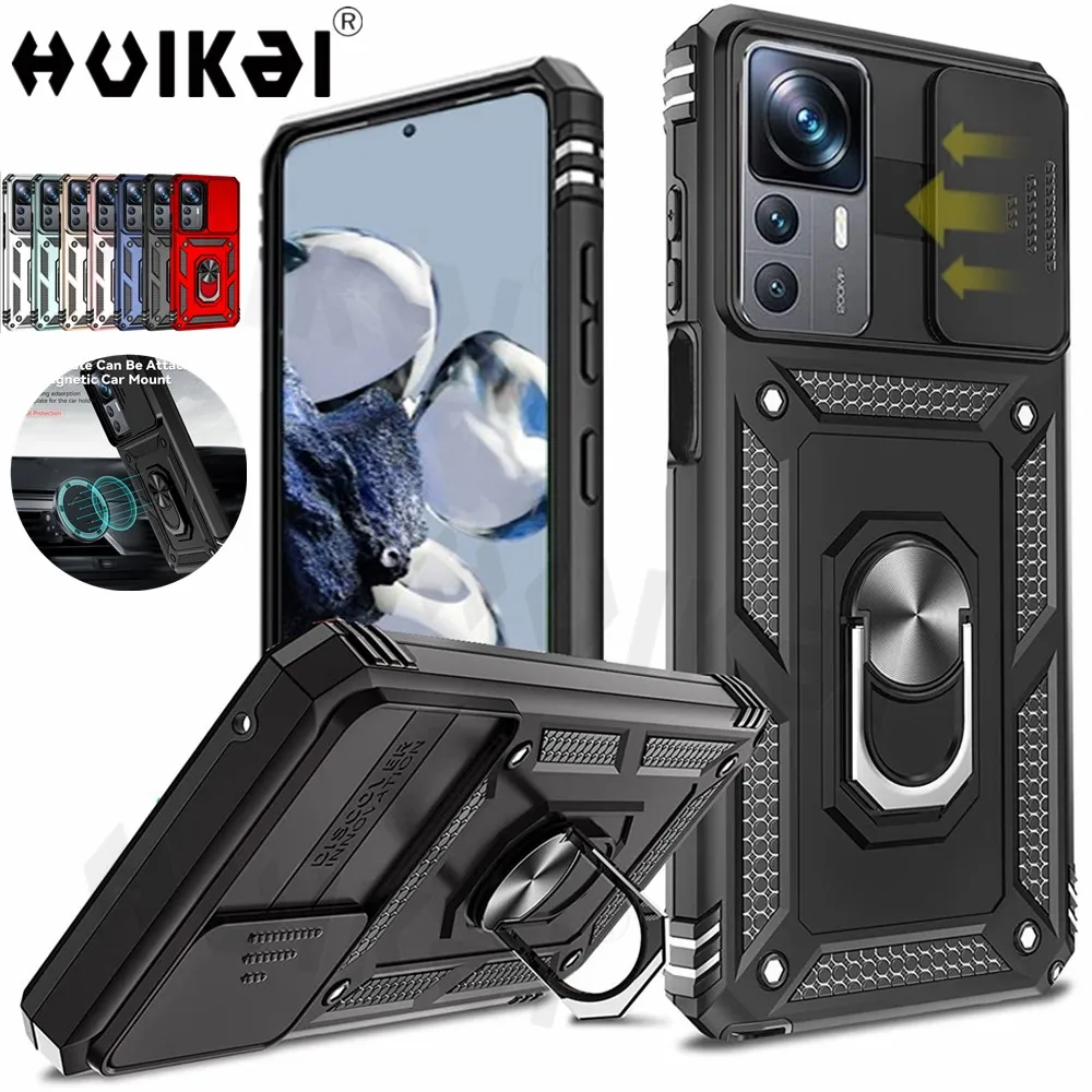 Shockproof Case For Xiaomi 12T Pro 11T Mi 12 12X Redmi Note 12 Pro Note 11 Poco X4 M4 M3 Slide Camera Lens Military Grade Covers