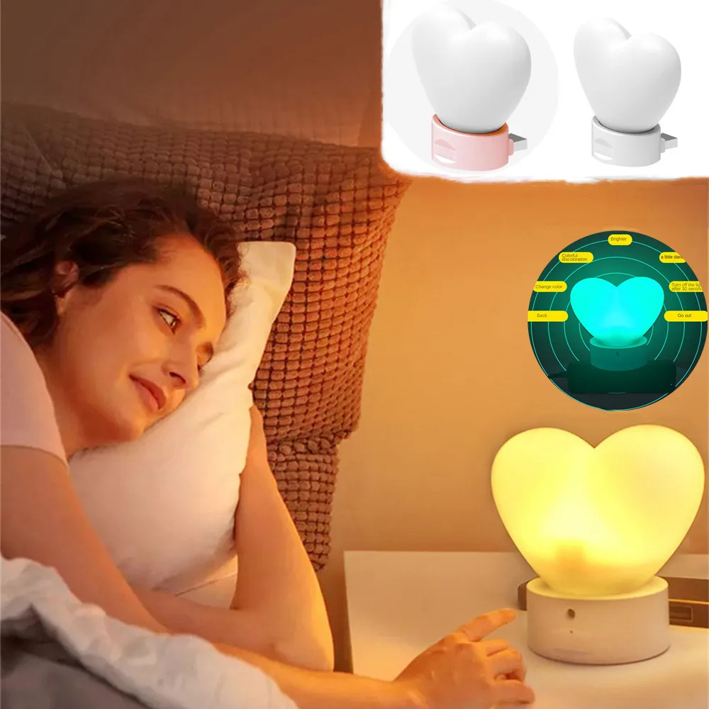 

Creative Love Heart LED 3D Lamp Usb Voice Controlled Night Light Speech Sensing Light Boyfriend and Girlfriend Gift Room Decor