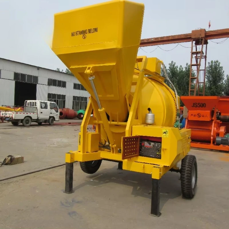 Portable Concrete Mixer Trailer Small Cement Mixing Machine for Building Site Compact Design Easy Move Construction Tool