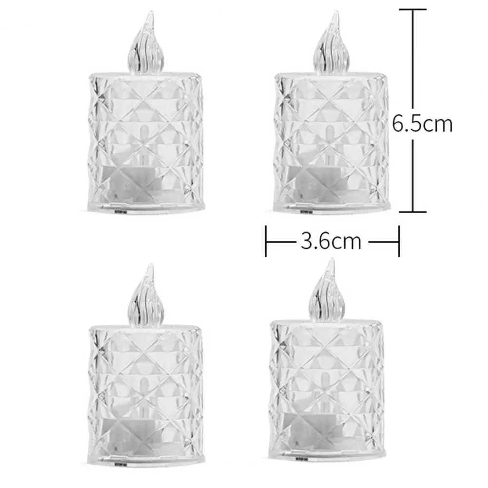 4Pcs Flameless Crystal Candle Lights LED Tealight Candles Battery-Operated Twinkling Light Fake Candles for Weddings Home Decor image 5