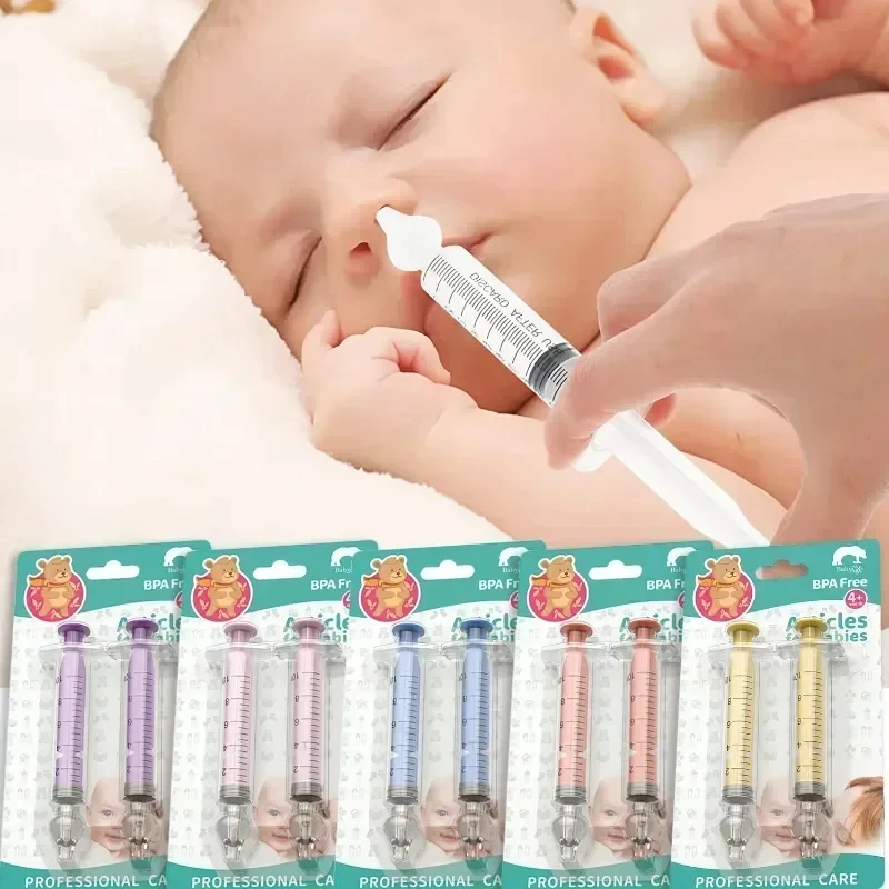 2PCS Simplicity Baby Nasal Aspirator Syringe Baby Nose Cleaner Rhinitis Nasal Washer Irrigator Baby Nose Washing For Children
