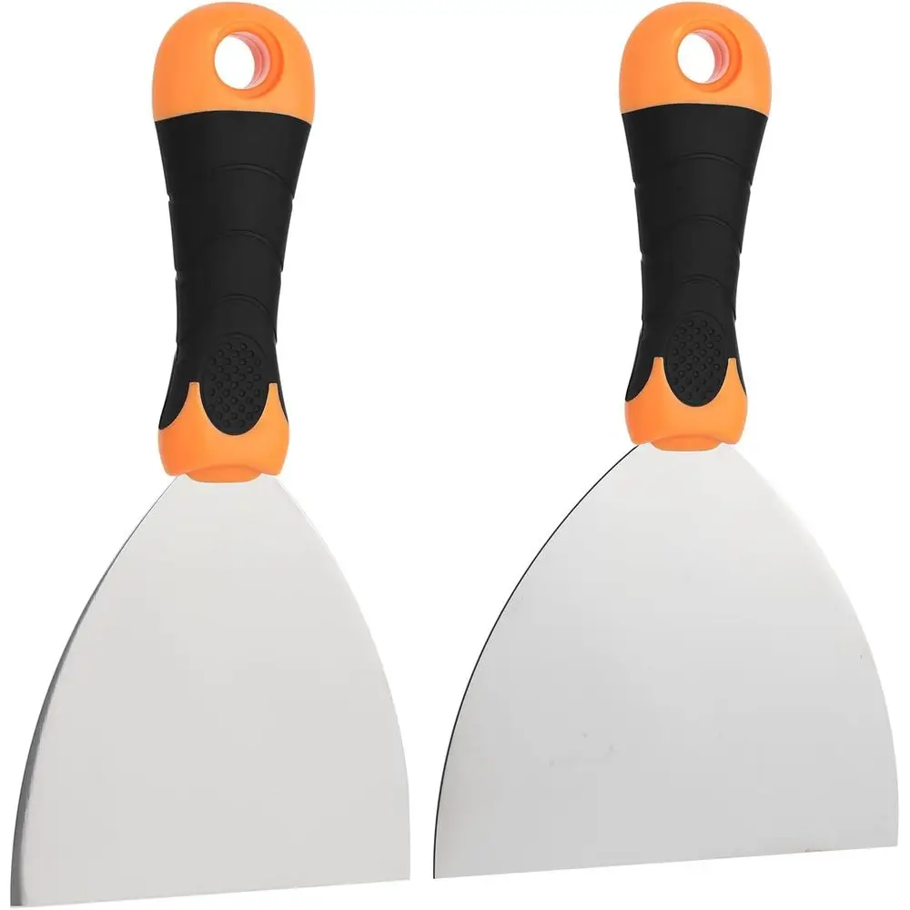 طقم سكاكين مكون من قطعتين: 4 بوصات و6 بوصات سكاكين معجون احترافية - مكشطة طلاء وأدوات الحوائط الجافة لإصلاح الجدران-