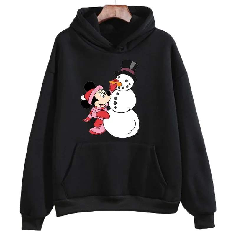 Christmas Snowman Graphic Printed Hoodie Fashion O-Neck Streetwear Women\'s Sweatshirt Clothes Autumn Feamle Hoodies Pullover Top