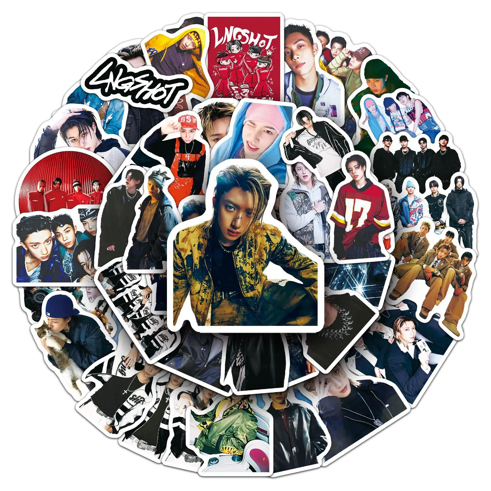 10/50PCS Lngshot Korean Boy Band Stickers ‌Rock Singer Graffiti Decoration DIY Notebook Mobile Guitar Refrigerator Toys Decals