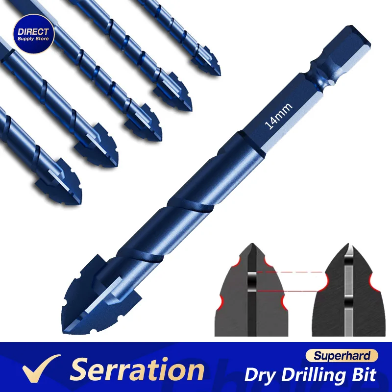 Superhard Serration Ceramic Tile Punching Dry Drilling Bit Glass Marble Electric High Speed Punch Akcesoria Części do elektronarzędzi