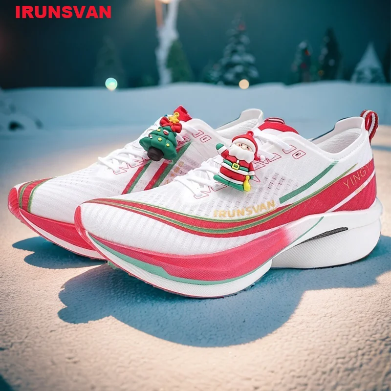 

IRUNSVAN Рождественская ограниченная серия, черное золото, карбоновая пластина, марафонские кроссовки с технологией отскока, уличная мужская спортивная обувь