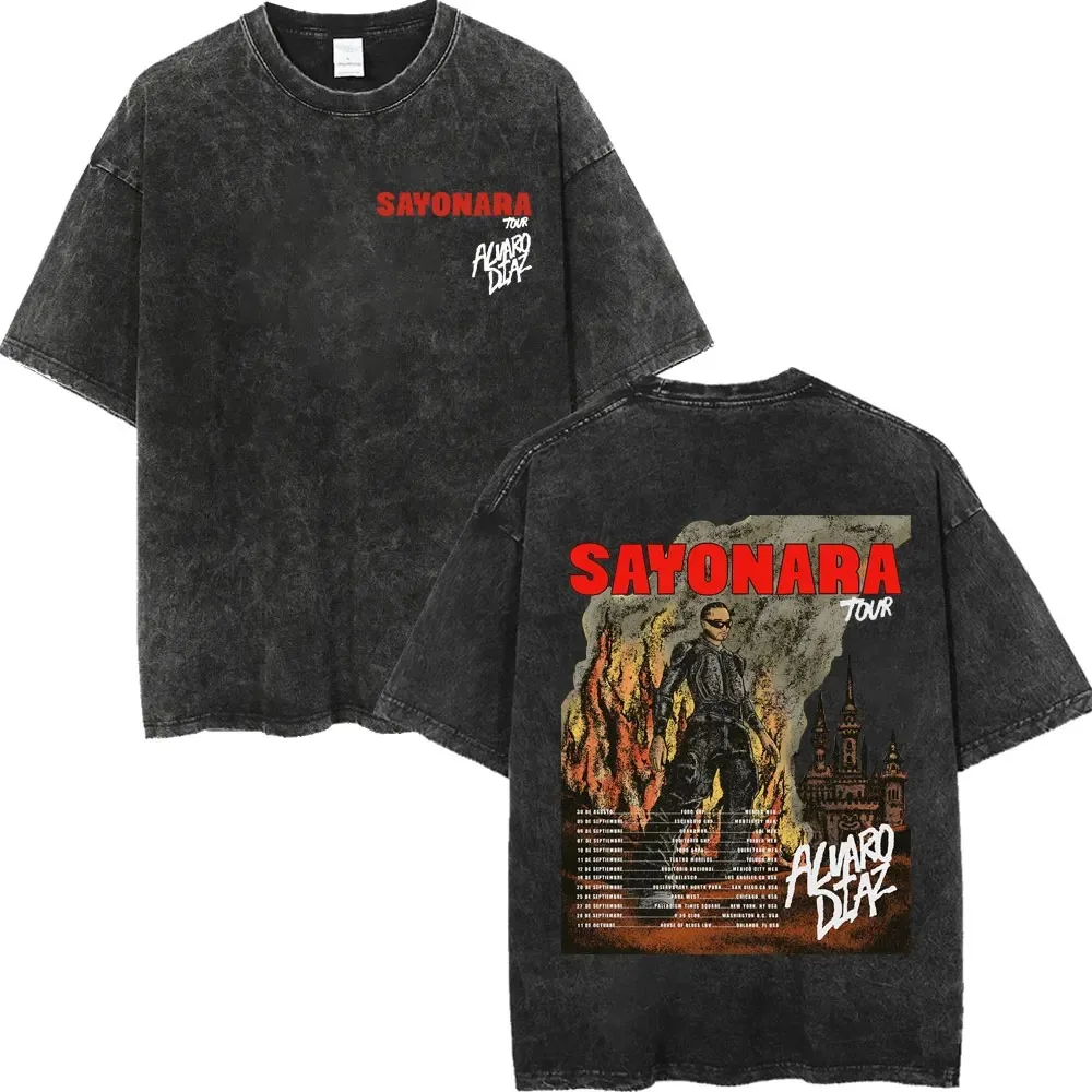 

Alvaro Diaz 2025 T-Shirts Merch Summer Unisex Fashion Casual Short Sleeve Tee Streetwear Wash Cotton HipHop T-shirts