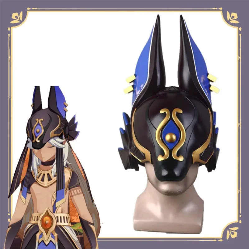 BGenshin Impact Cyno Staff Ofthe Scarlet Sands casco máscara Halloween Anime juego Cosplay Prop fiesta de Halloween juego de Navidad rol