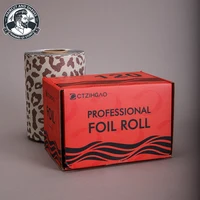 Lámina para resaltar el cabello con estampado de leopardo, hojas de papel de aluminio de 5x11 pulgadas para teñir el cabello, estilista, herramientas de peluquería
