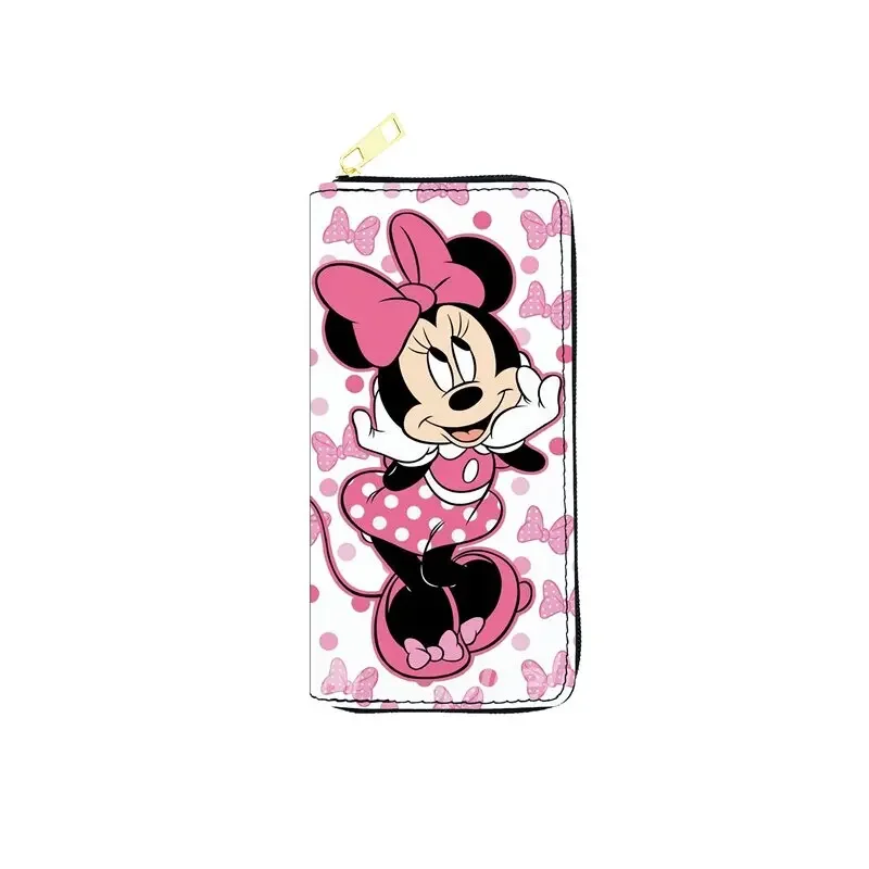 Disney Mickey Mouse Wallet for Women Cartoon Character Minnie Donald Duck PU Leater Long Wallet Multifunction Card Holder Clutch