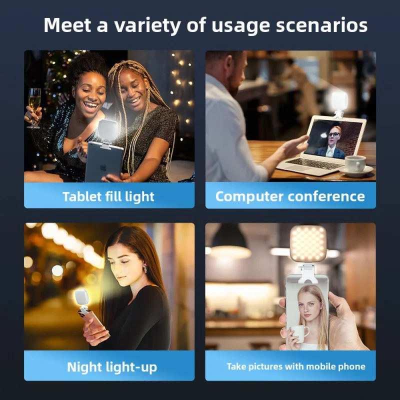 Telefon komórkowy ANLAIKE V15 z lampą do nagrywania wideo, robienie zdjęć i filmów, transmisja na żywo z oświetleniem.