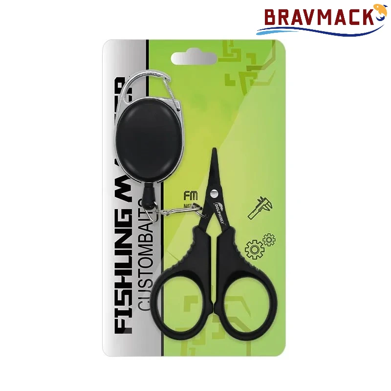 BRAVMACK PE Nylon Braid Cutter Ultra Sharp Fishing Line Scissor Extendable Retractor Portable Tackle Gear