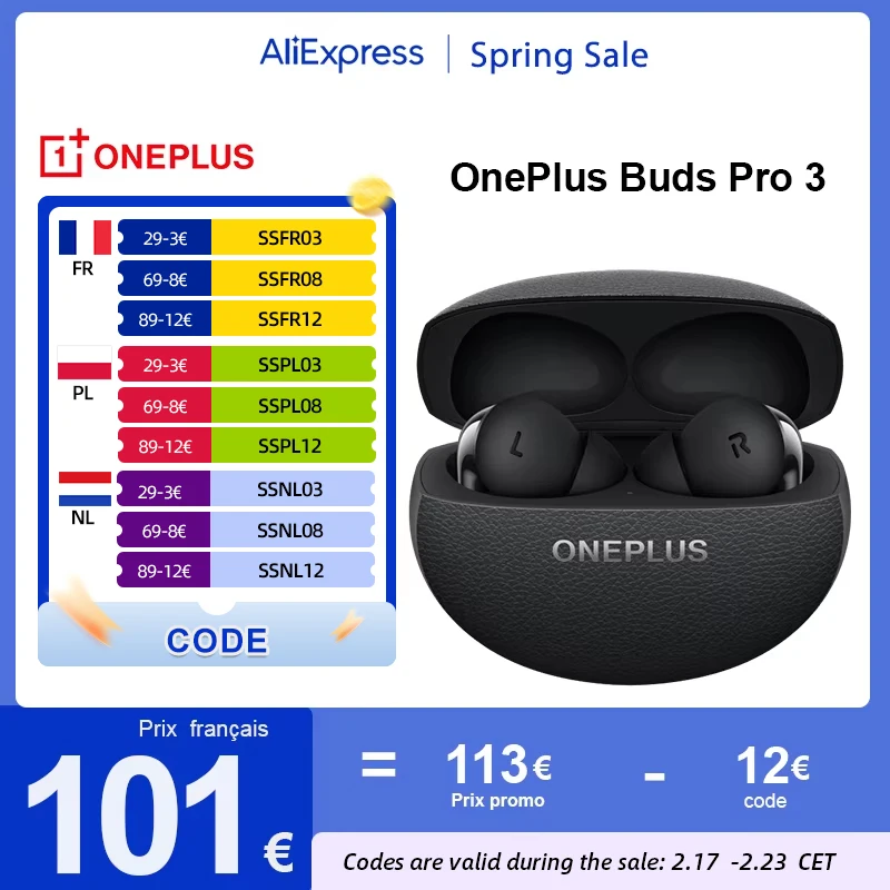 Versione globale OnePlus Buds Pro 3 cuffie blootooth cancellazione del rumore fino a 50 dB Audio