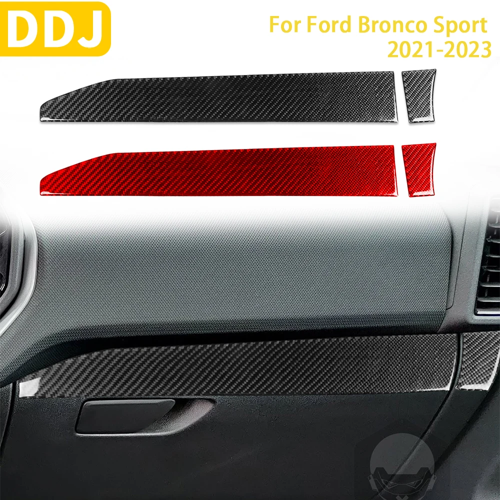 

For Ford Bronco Sport 2021 2022 2023 Accessories Carbon Fiber Car Interior Passenger Storage Box Panel Trim Sticker Decoration