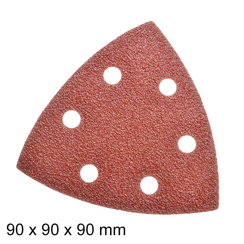 Imagem -05 - Disco de Lixamento Triangular para Lixamento Abrasivo Lixadeira Delta Lixa de Gancho e Laço Ferramentas Abrasivas Grão 40400 90 mm x 90 mm 60 Unidades