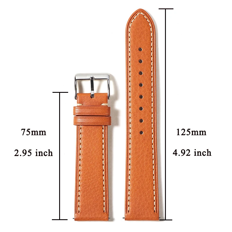 UTHAI Retro Strap Quick Release 18mm 20mm 22mm Vegetable Tanned Calf Leather Smartwatch Strap Accessory Bracelet S106 ﻿