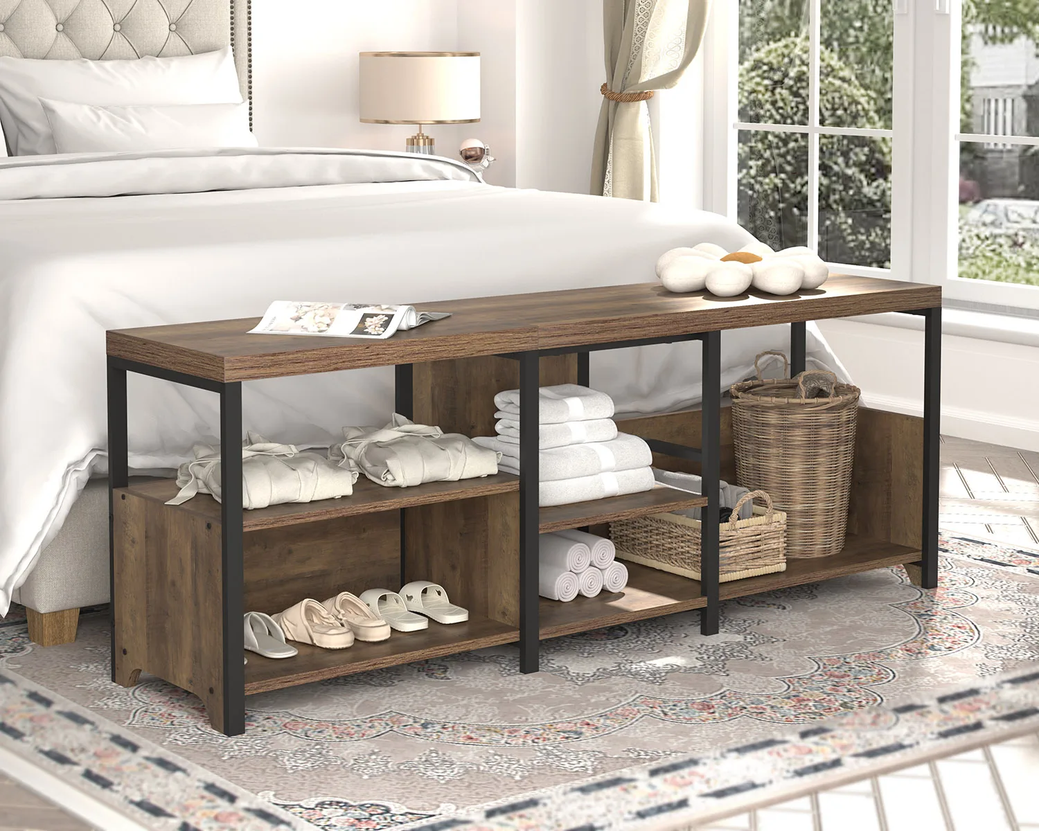 Hot Sales Rustic Corner Convertible Storage Bench Wooden Table Bench Shoe Bench For Home