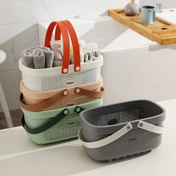 Durable Plastic Laundry Basket Large Capacity Clothes Organizer with Silicone Handle for Shower Bathroom Washhouse organiser