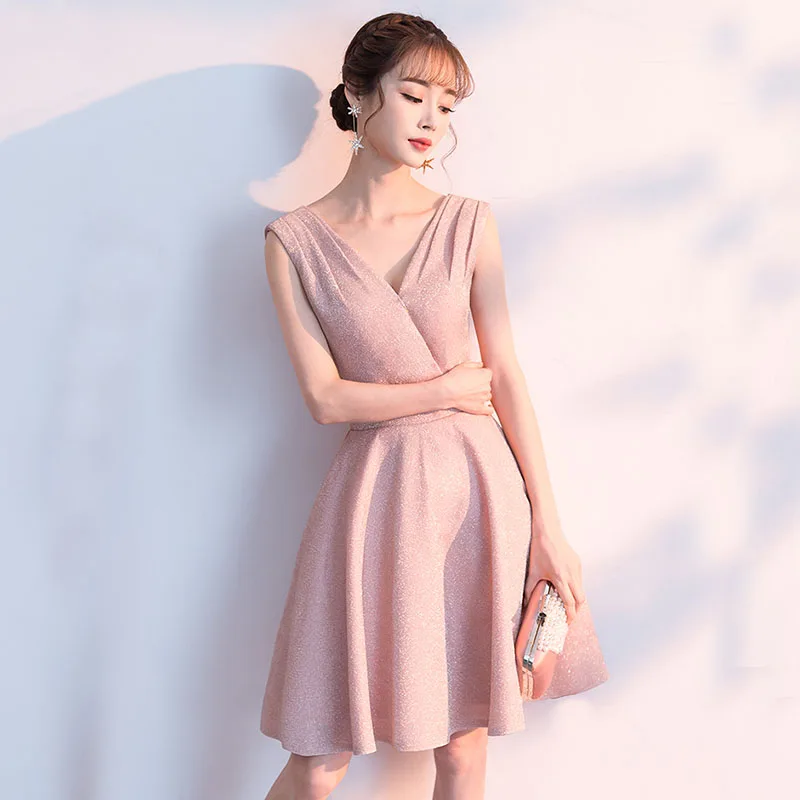 DongCMY 2024 Dresses For Special Events Can Usually Wear Temperament Banquet Party Birthday Evening Dress Pink Graduation Dress