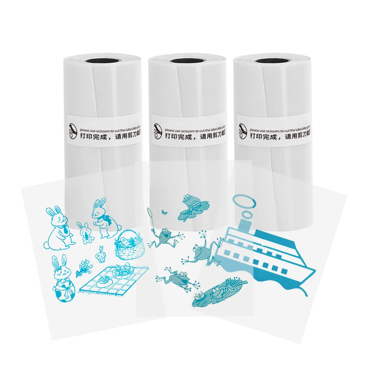 حراري شفاف ذاتي اللصق للطابعات المحمولة الصغيرة حتى مع ورق طباعة حراري لسطح ضوء الكاميرا، 57 مم × 25 مم