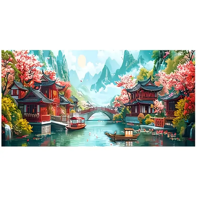 Latest Creative 5D DIY Landscape Painting Kit, Includes Diamond Painting Materials, Perfect Choice for Adult Beginners