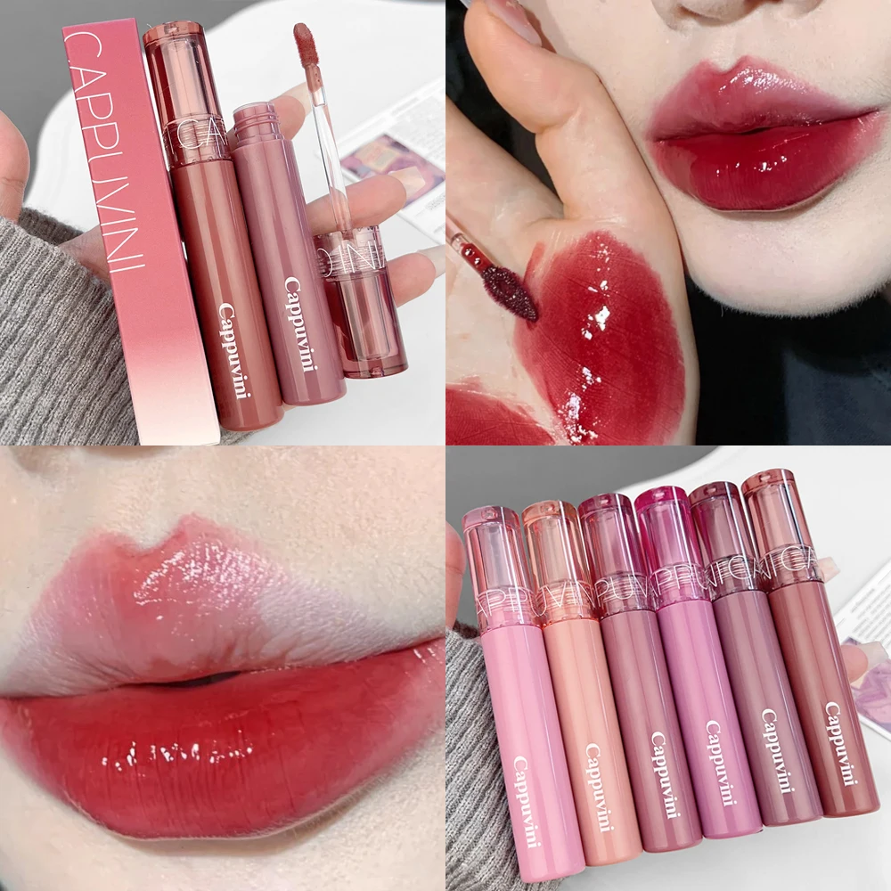 Plumping Jelly Lip Gloss Wodoodporny Trwały Nawilżający Szklany Lustrzany Szminka Przezroczysty Czerwony Błyszczyk Koreański Makijaż Kosmetyczny