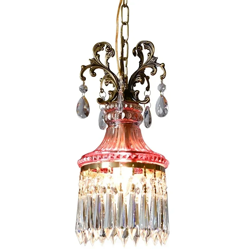 Nordic retro luz pingente high end lustre de teto cristal pendurado lâmpada cabeceira quarto sala estar corredor decoração casa