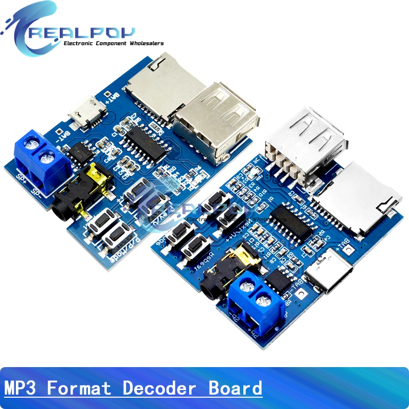 TF card U disk MP3 Amplifier Module Nondestructive Format decoder board Built in amplifier decoding audio Player Micro / Type-C