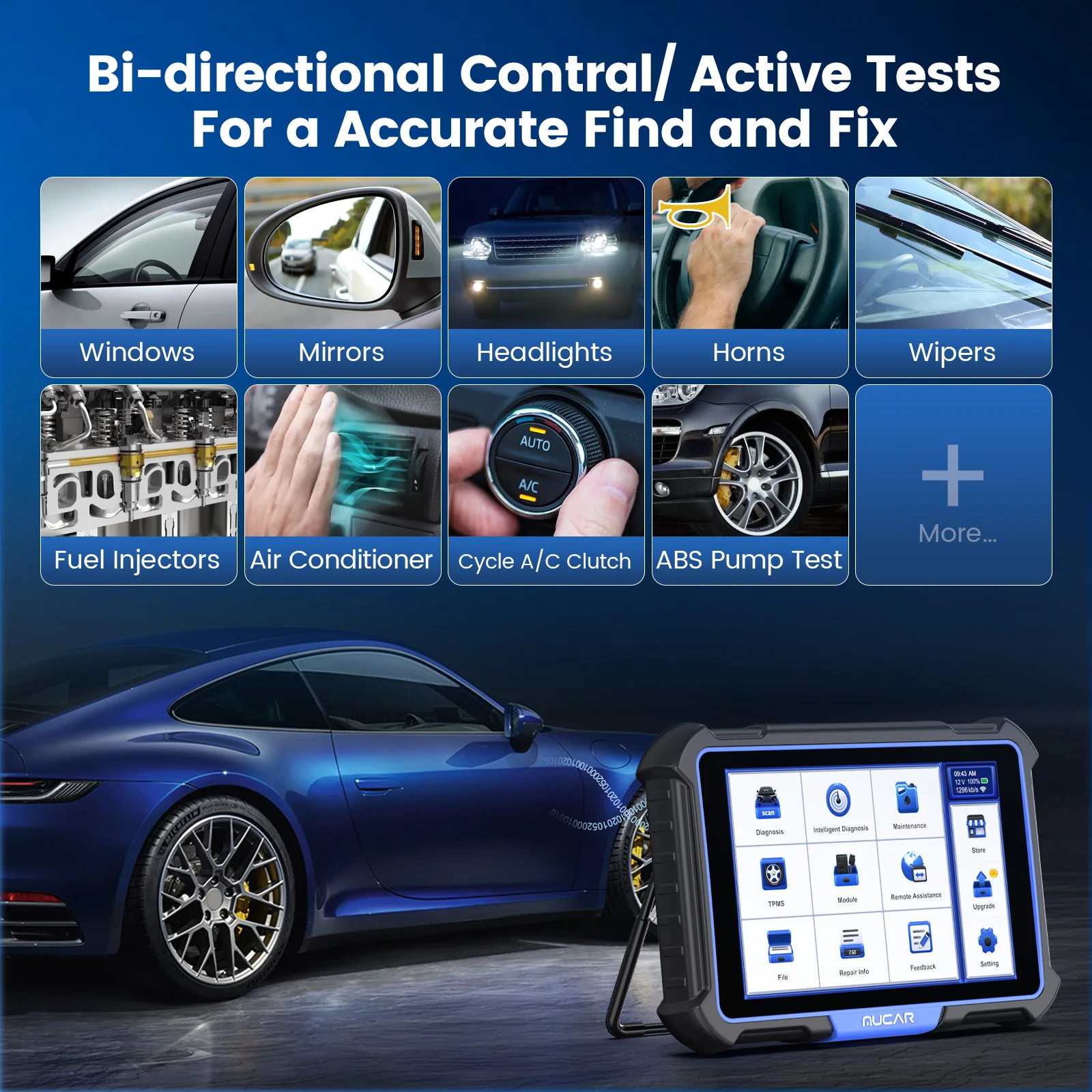 VO8 Professional Diagnostic Tools OE Full System Onboard Diagnostics 2 Scanner 34 Reset Electronic Control Unit 64GB Car Tools