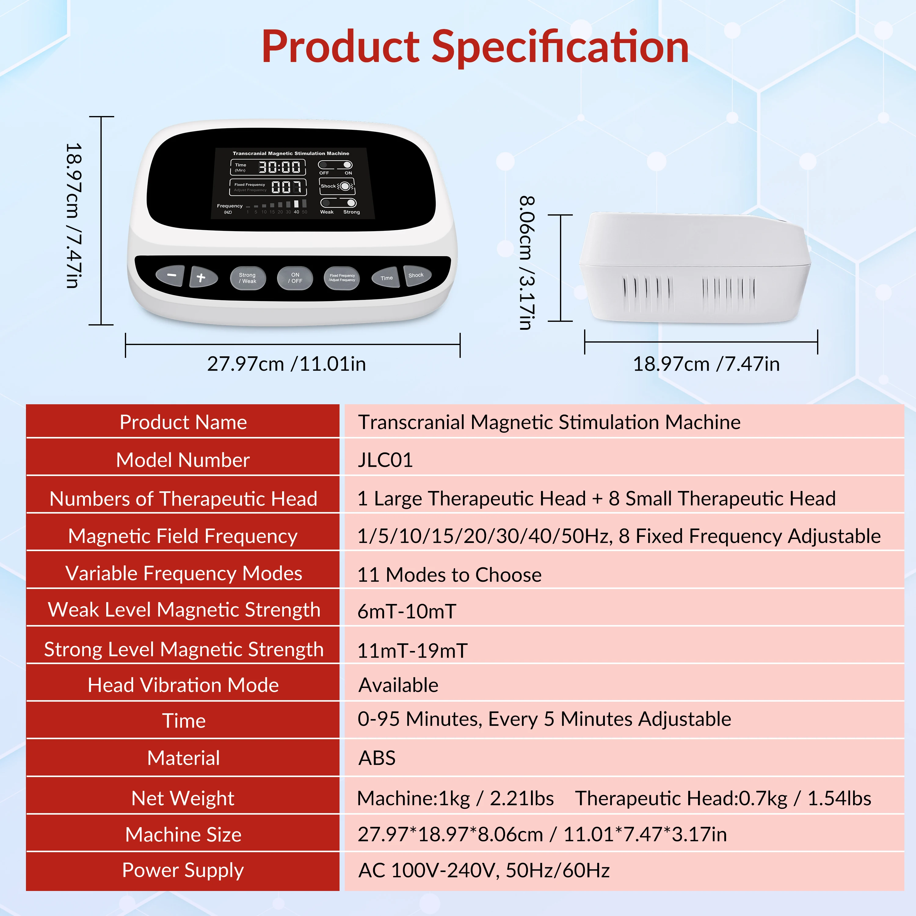 TMS Stimulate Nerve Cells Transcranial Magnetic Stimulator Machine Treatment Parkinson Insomnia Anxiety Depression Insomnia RTMS