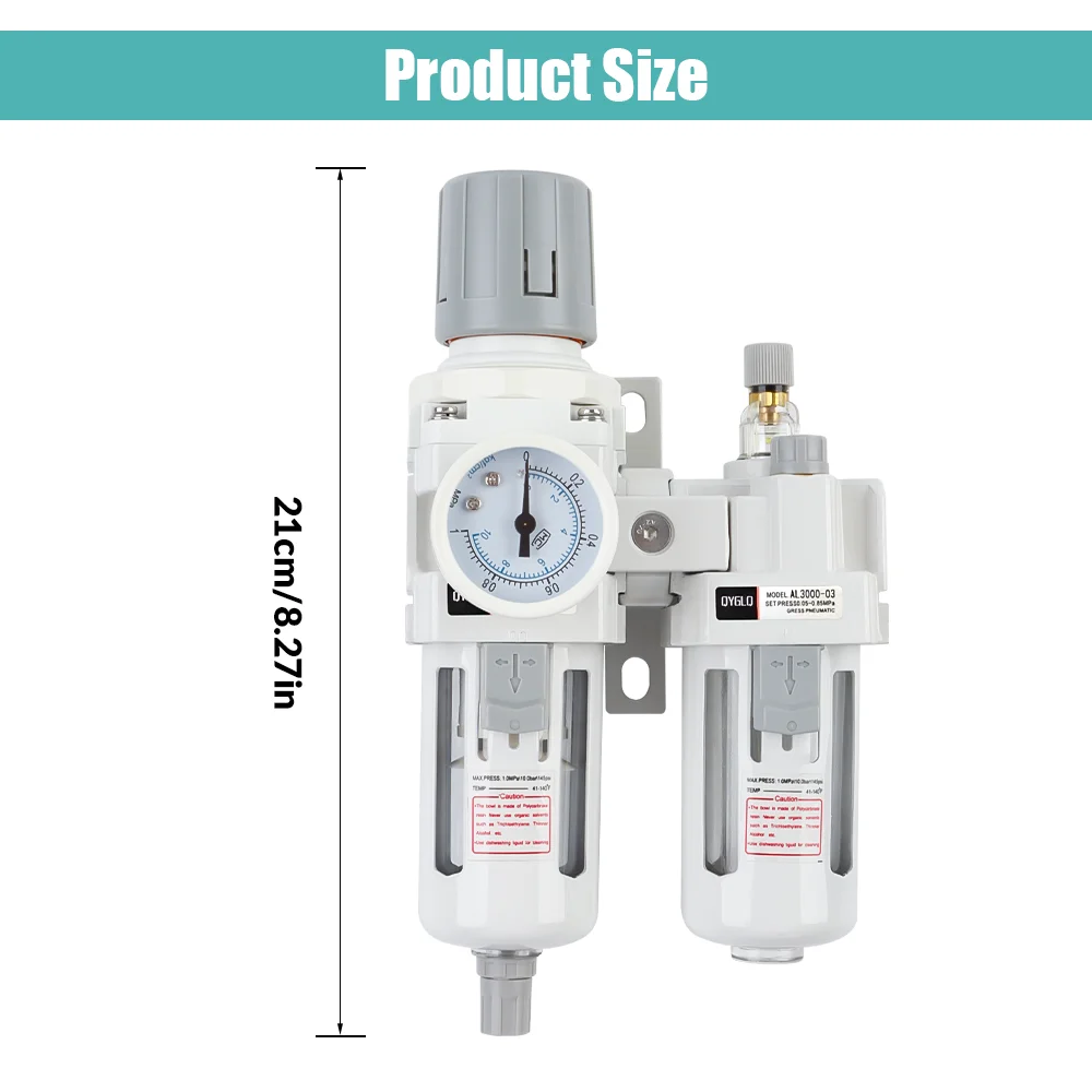 Pipeline Pressure Regulator,Home Oil-water Separator, Thread 3/8",Including Lubricating Oil Atomizer, Air Source Processing Tool