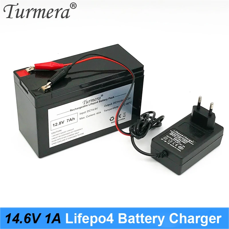 Turmera 4S 14.6V 1A Lifepo4 Battery Charger DC 5.5*2.1mm for 4Series 12V 12.8V 14.4V 18650 32650 32700 33140 Lifepo4 Battery Use