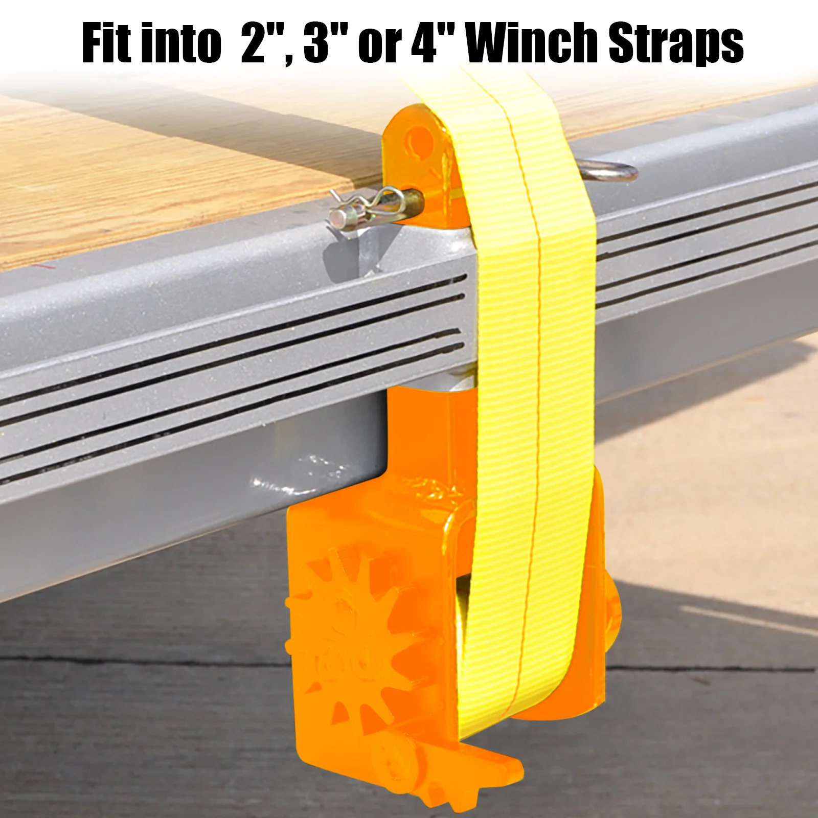 Heavy-Duty Stake Pocket Winch with D-Ring, Outward Offset Strap Winch, Fits Standard Winch Bar & 2-4 in Winch Straps, 5,400 lb WLL/16,200 lb Break Strength, 2-Pack