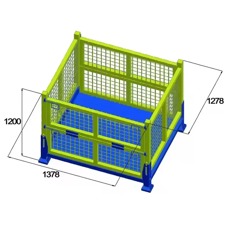 Heavy Foldable Steel Mesh Wire Collapsible Stillage Cage OEM Cargo Storage Equipment for Warehouse Fencing Trellis Gates