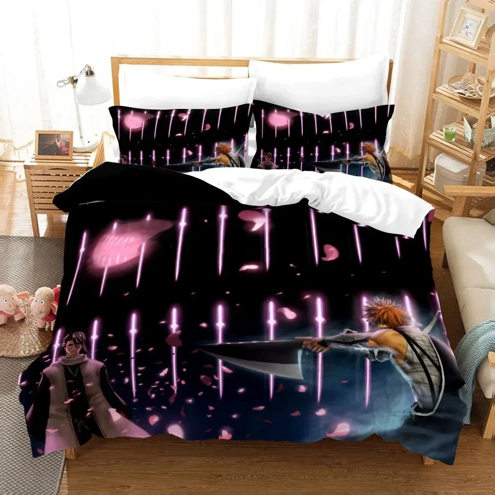 

Anime Bleach Toushirou Ichigo Duvet Cover Pillowcase Bedding Set Double Twin Full Queen King Adult Kids Bedclothes Quilt Cover