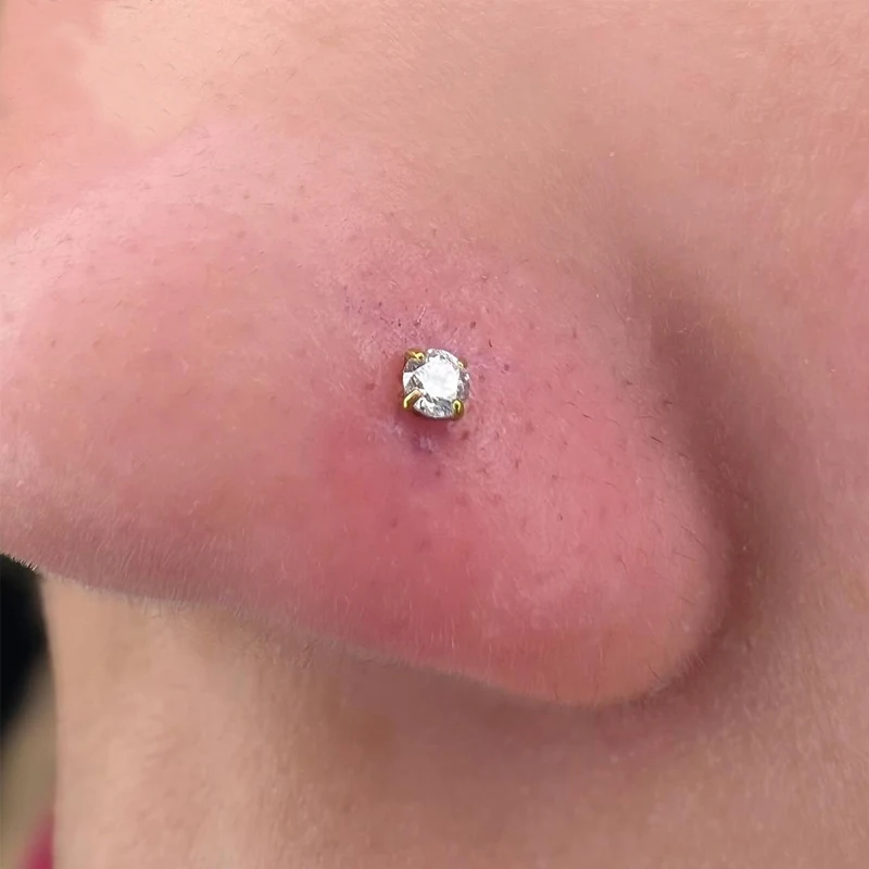 ASTM F136 titanio 2/2, 5/3/4mm CZ pendiente trasero de pata 16G cartílago Tragus hélice nariz Labret Stud joyería Piercing