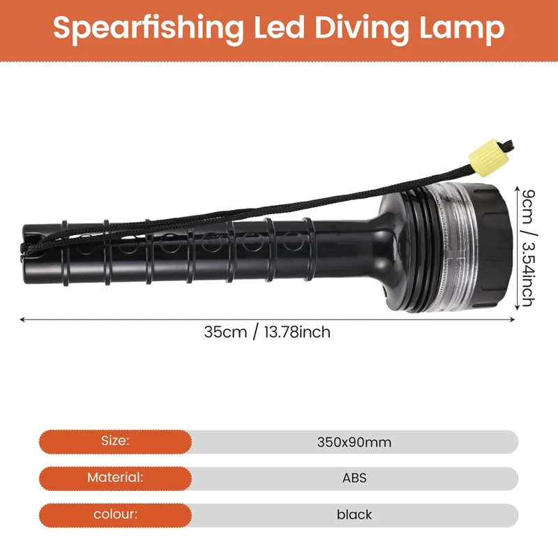 A98E-Scuba Deep Diving Light Professional Powerful Flashlight Underwater Waterproof LED Diver Light