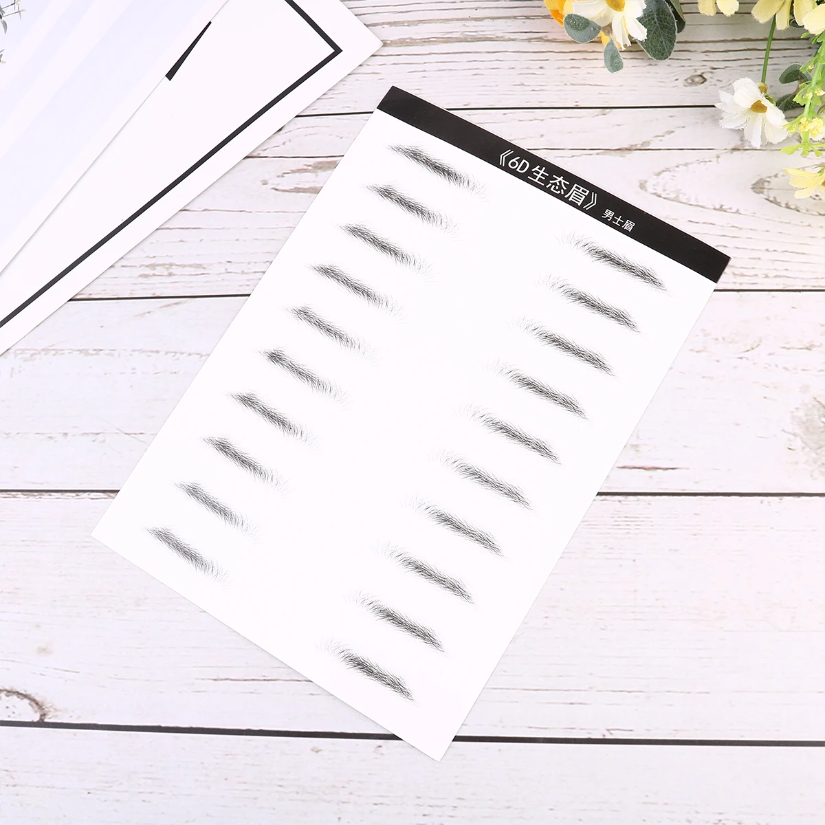 

2 Sheets/20 Brow Kit Simulated Eyebrow Patch Artificial Stick Black Makeup Tools